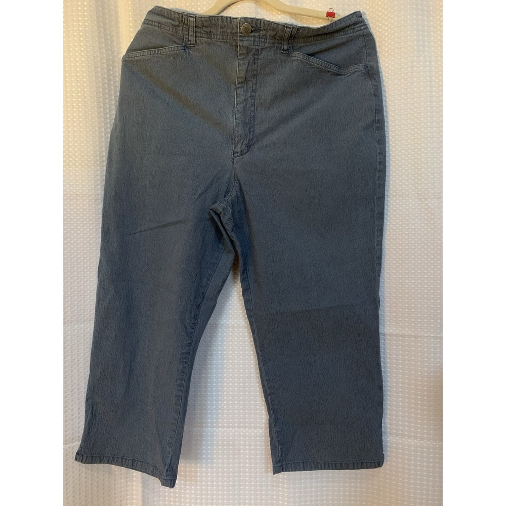 Gloria Vanderbilt Womens 14 Denim cropped Ankle Pants Blue Stretch‎